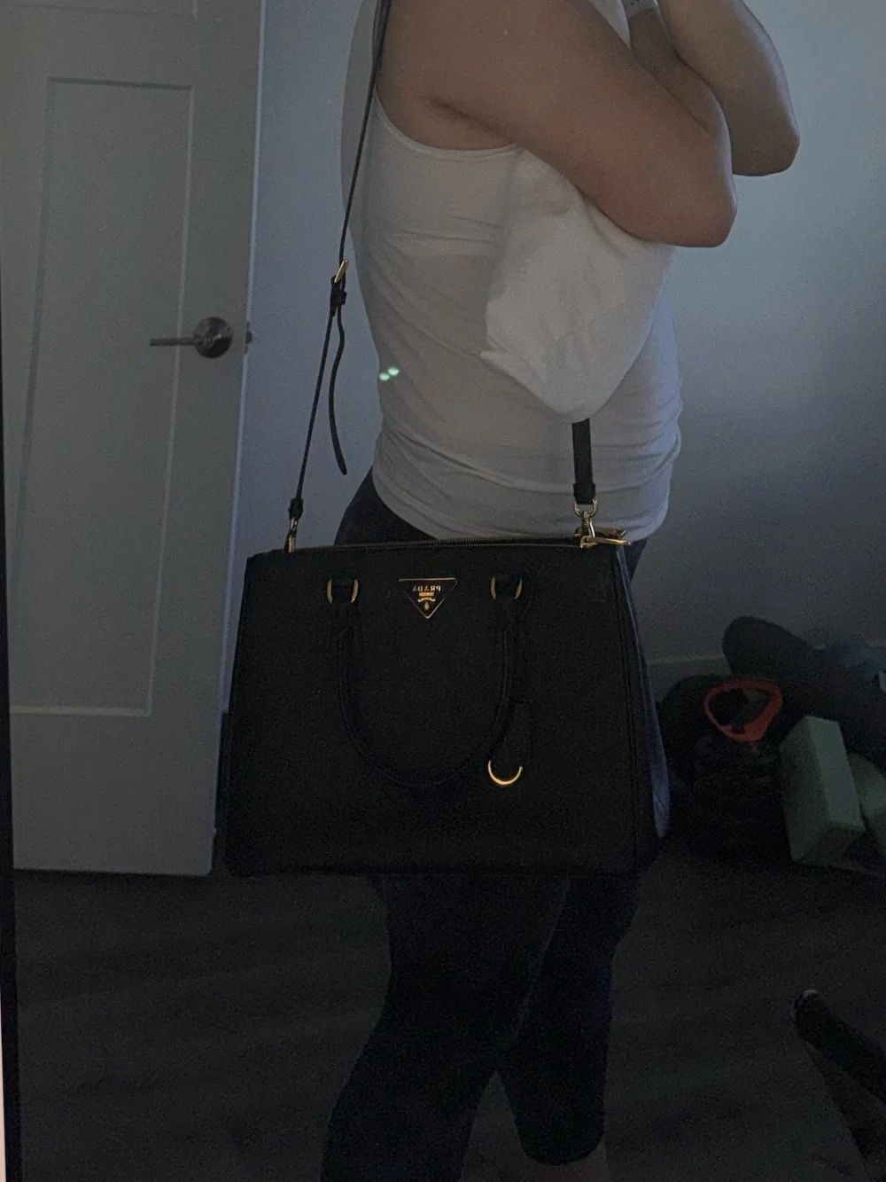 Prada Galleria Black Saffiano with Gold Hardware
